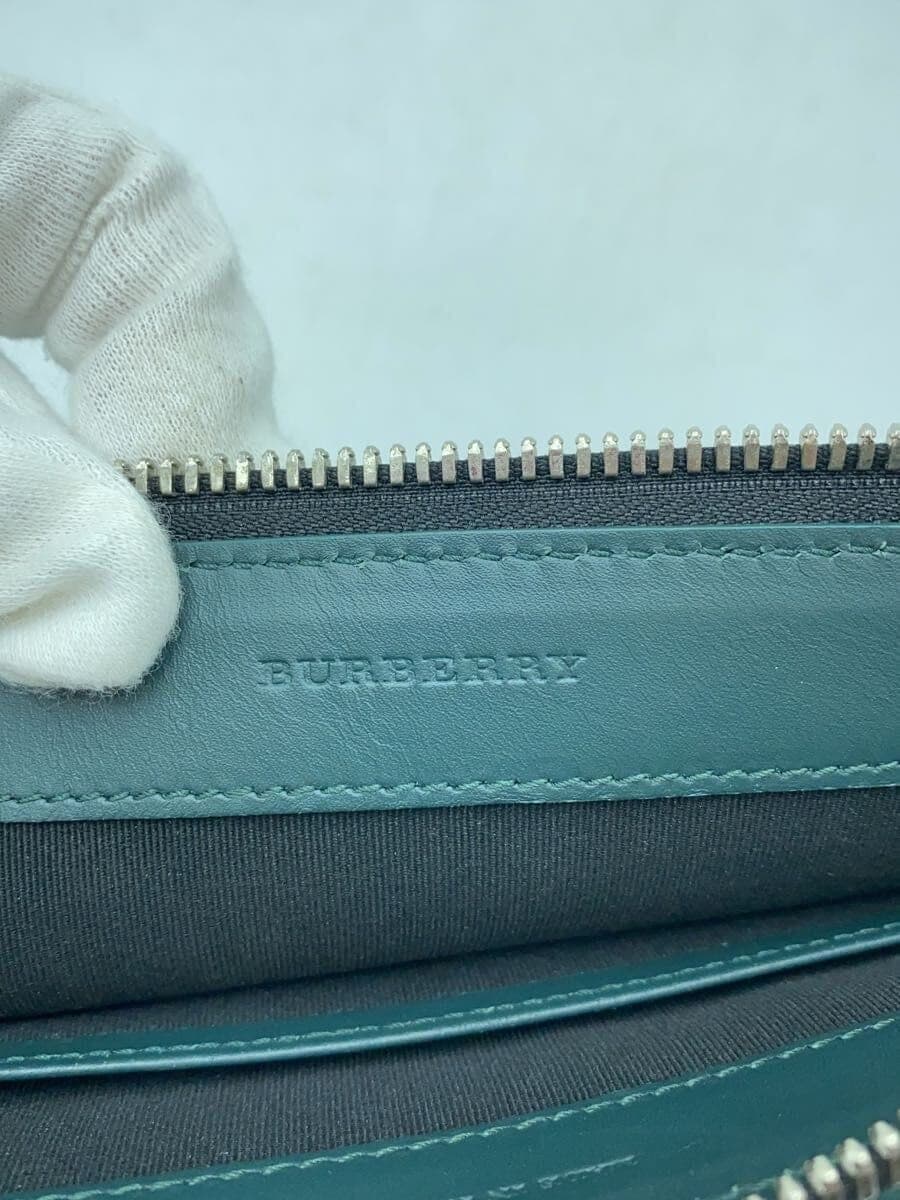 BURBERRY Second Bag Leather Green Solid Clutch Bag Logo Strap 5