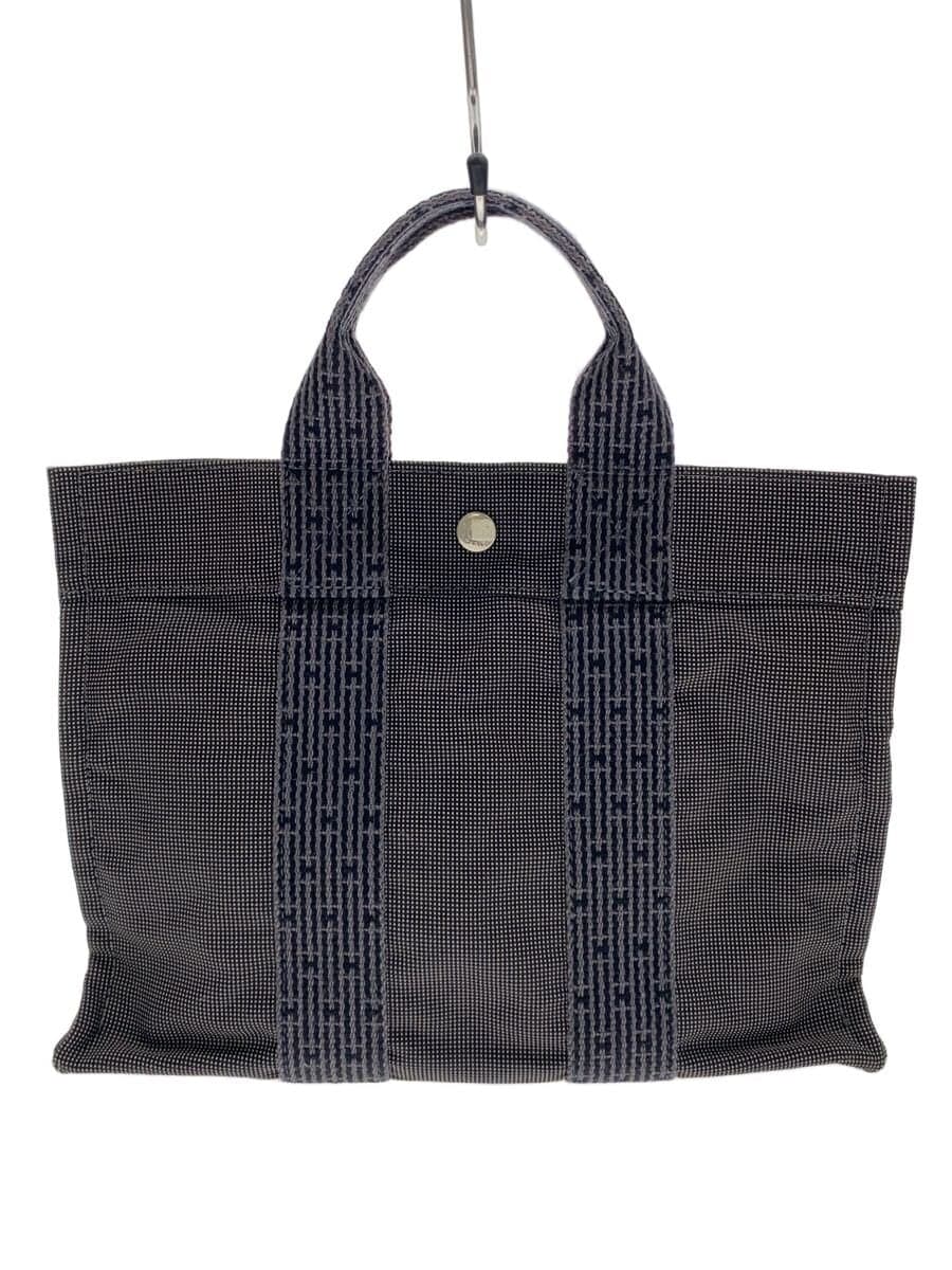 HERMES Tote Bag Canvas GRY