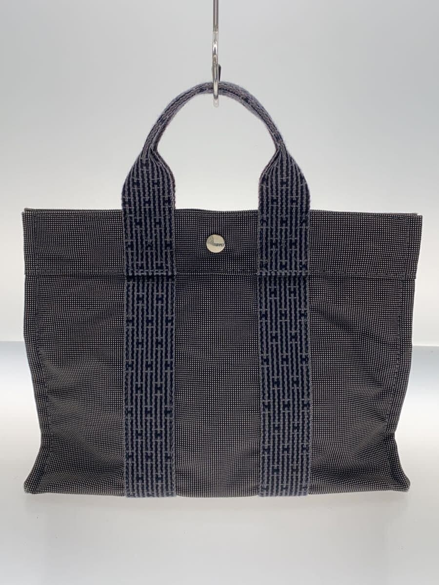 HERMES Tote Bag Canvas GRY 3