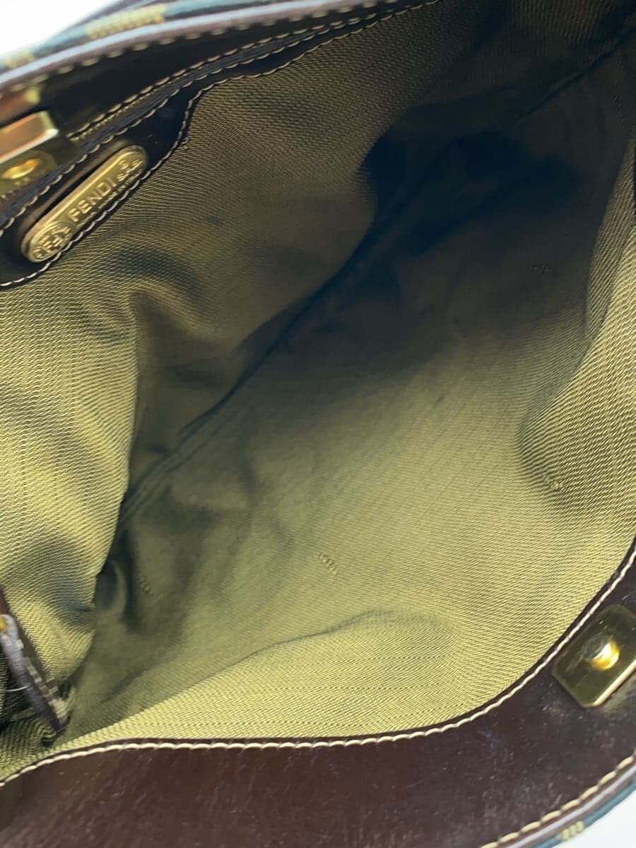 FENDI Shoulder Bag Canvas Brown All-over Print 6