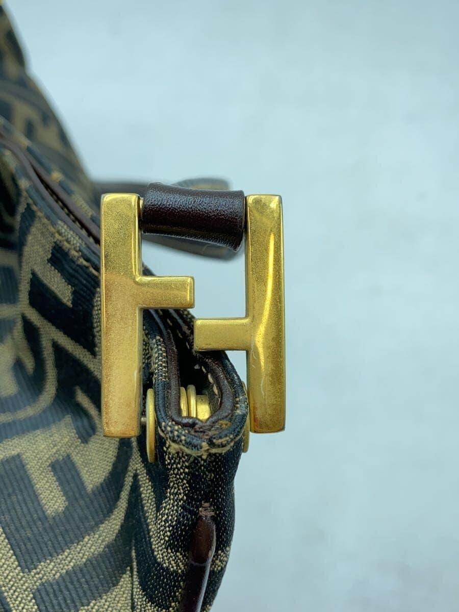 FENDI Shoulder Bag Canvas Brown All-over Print 8