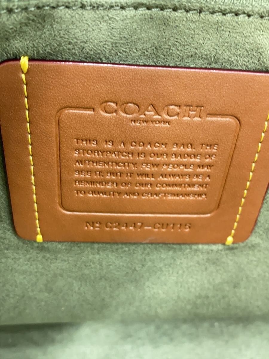 COACH Tote Bag Leather Green C2447-CU116 7