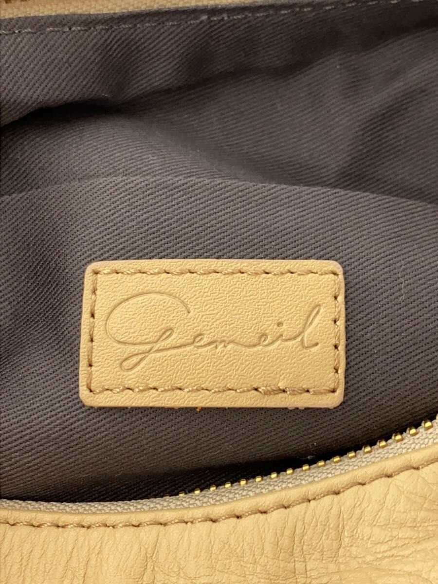 Other Brand gemeil Handbag Leather BEG Solid Knot One Handle Bag 5