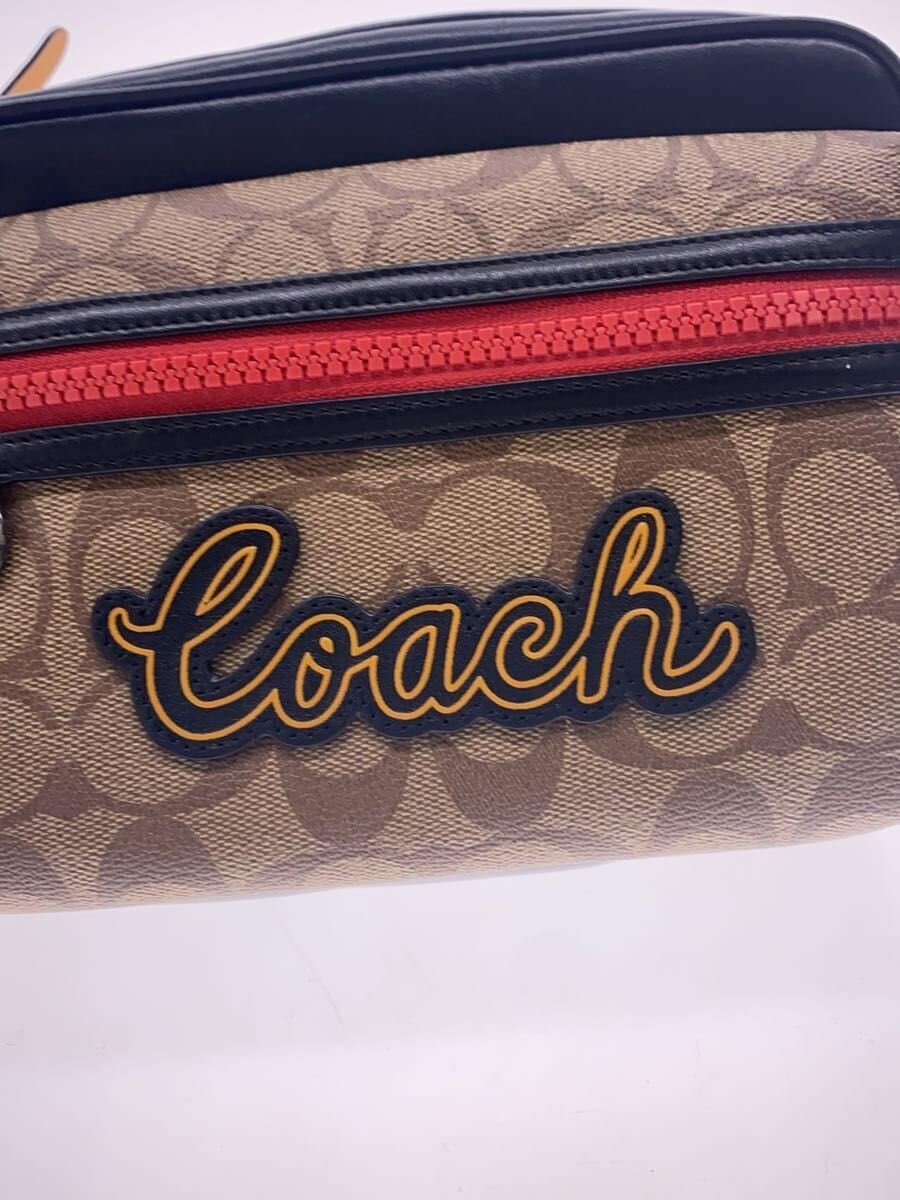 COACH Second Bag Leather BEG All Over Pattern F73254 5