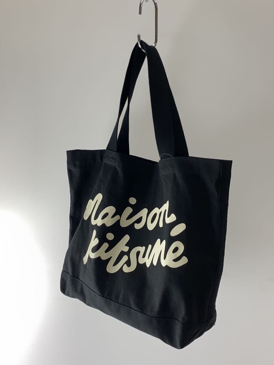 MAISON KITSUNE Tote Bag Cotton BLK OW05124WW9042 HANDWRITING TOTE 2