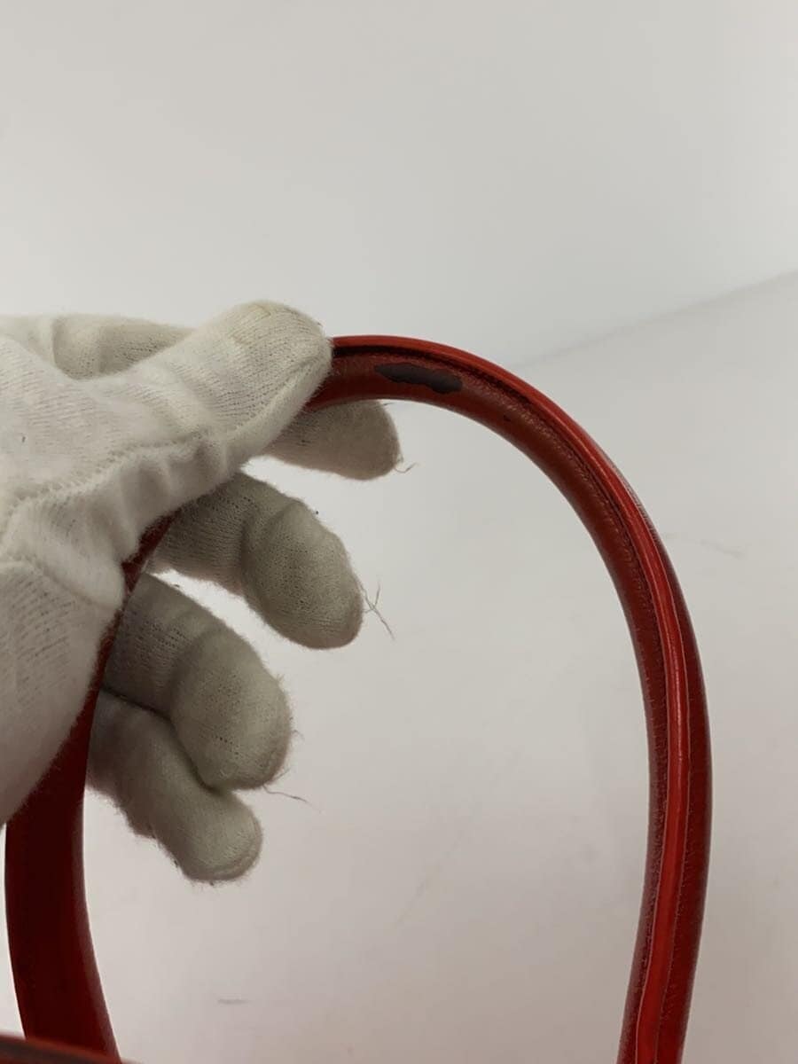 CELINE Handbag Leather RED Luggage Micro With Wear 8