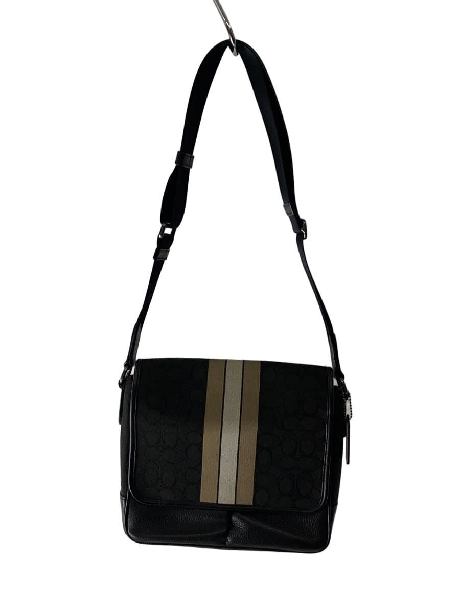 COACH Shoulder Bag Canvas BLK All Over Pattern C6583