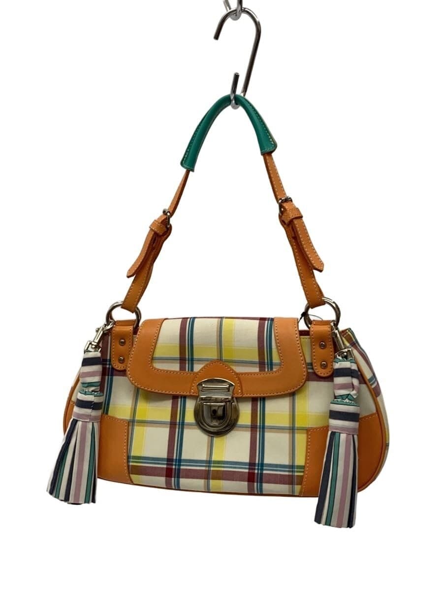 Vivienne Westwood shoulder bag -- WHT check Y2K tassel handbag one shoulder