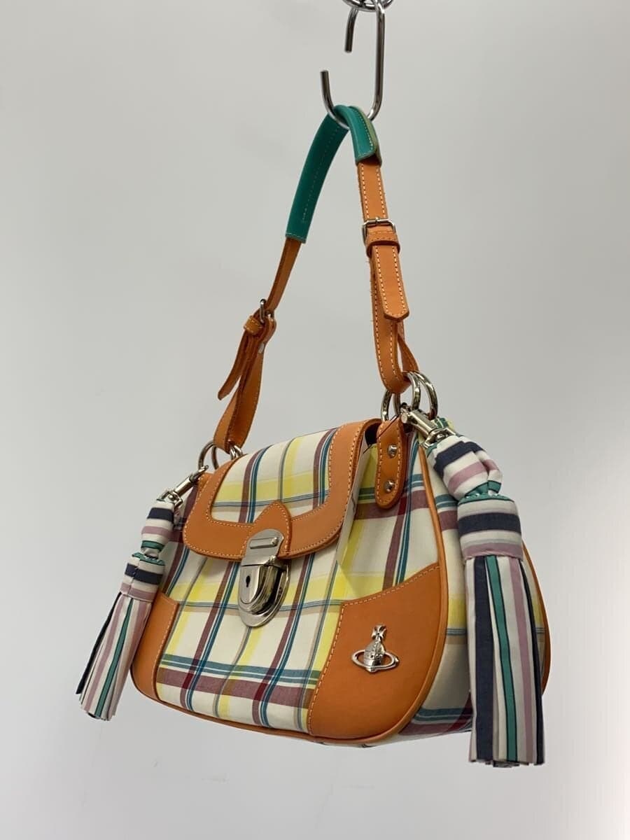Vivienne Westwood shoulder bag -- WHT check Y2K tassel handbag one shoulder 2