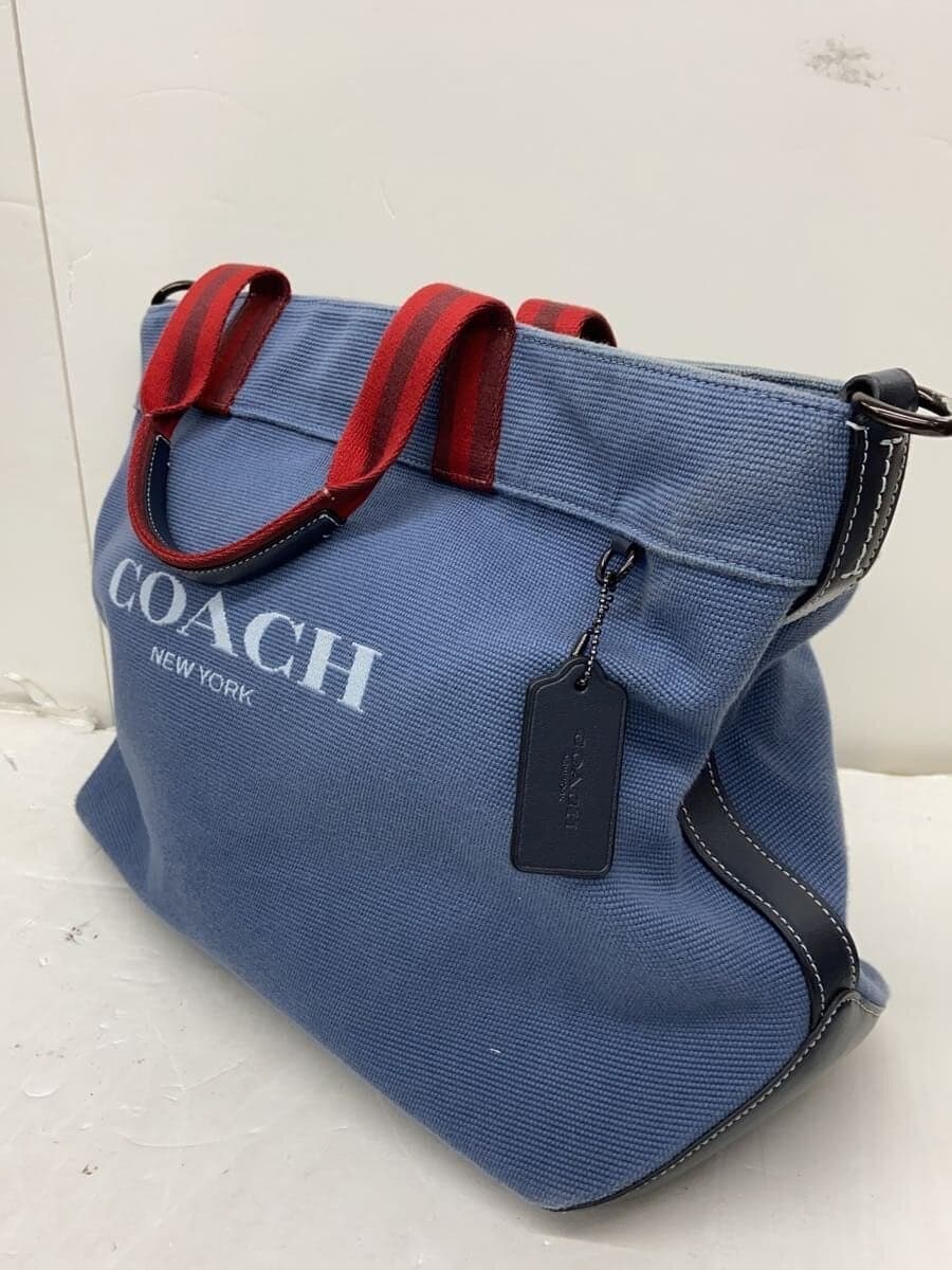COACH Tote Bag Canvas NVY Solid CJ486 2