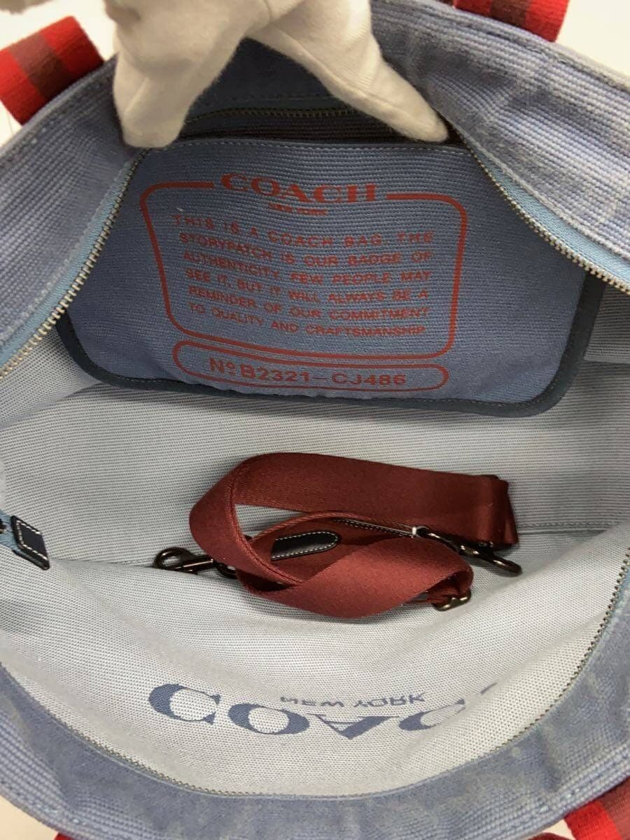 COACH Tote Bag Canvas NVY Solid CJ486 6