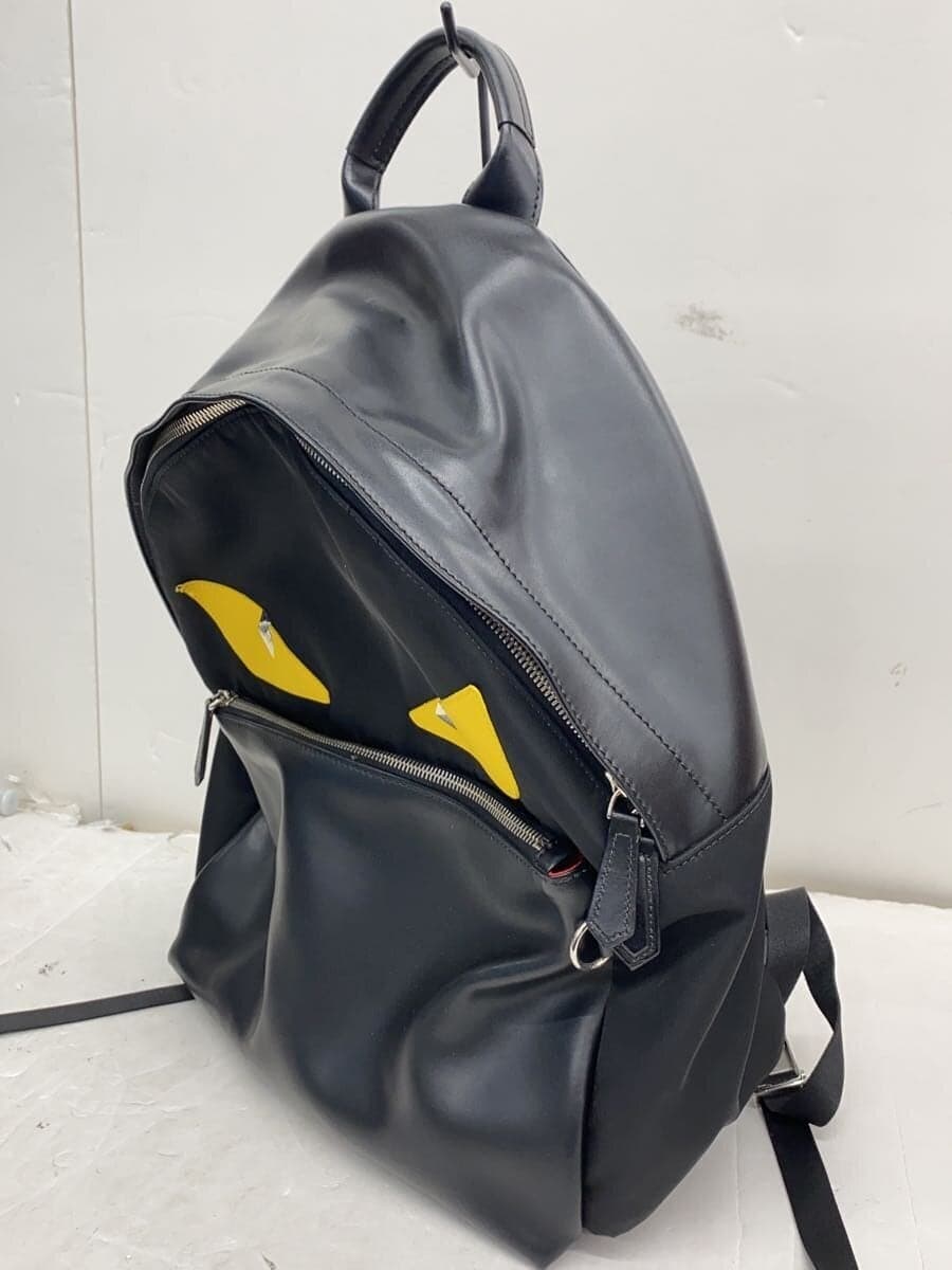 FENDI Backpack Leather BLK Solid 7VZ012 2