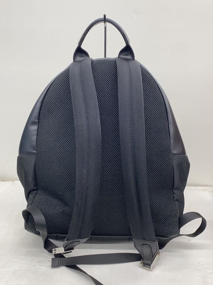FENDI Backpack Leather BLK Solid 7VZ012 3
