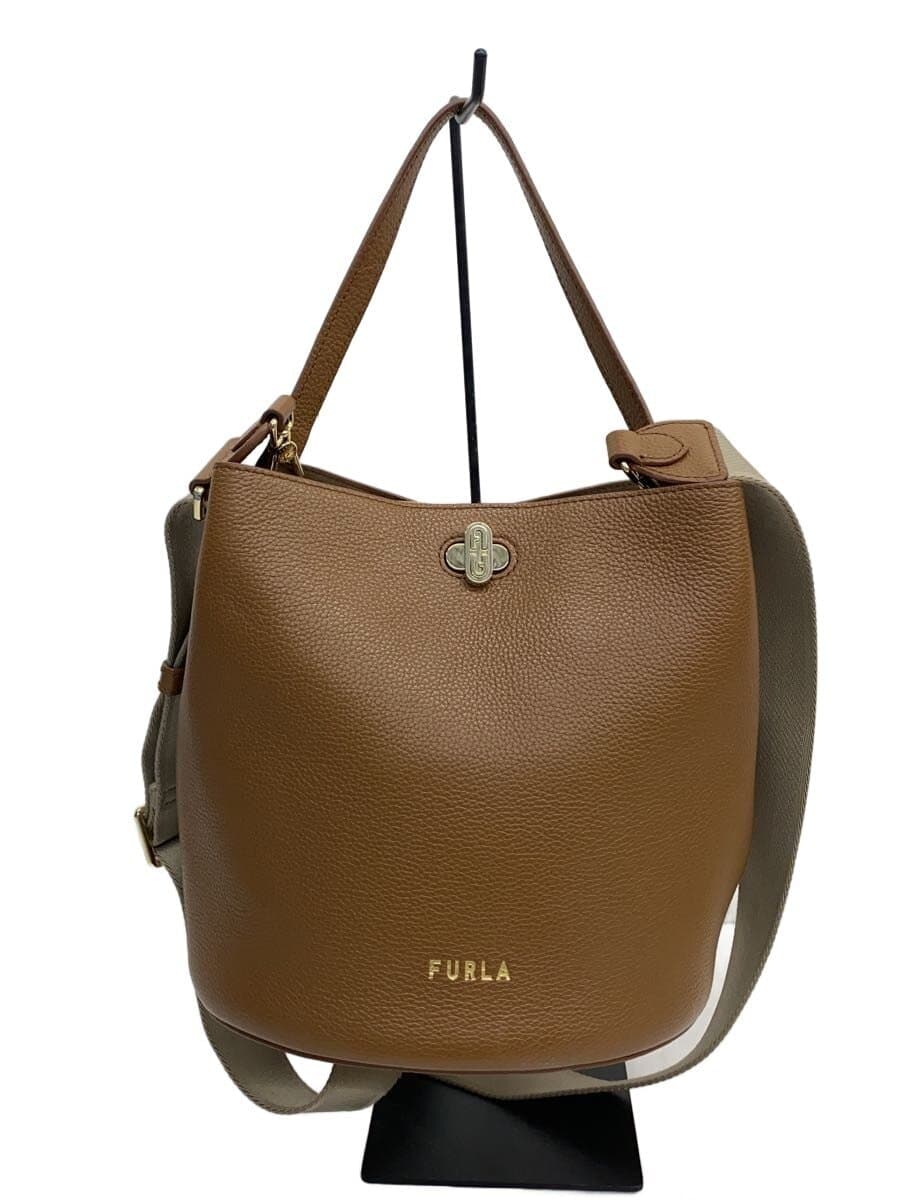 FURLA Shoulder Bag Leather BRW Solid