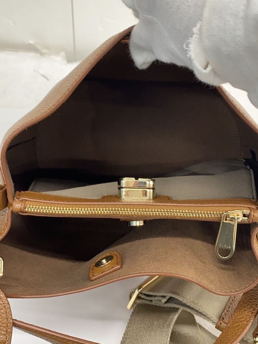 FURLA Shoulder Bag Leather BRW Solid 6