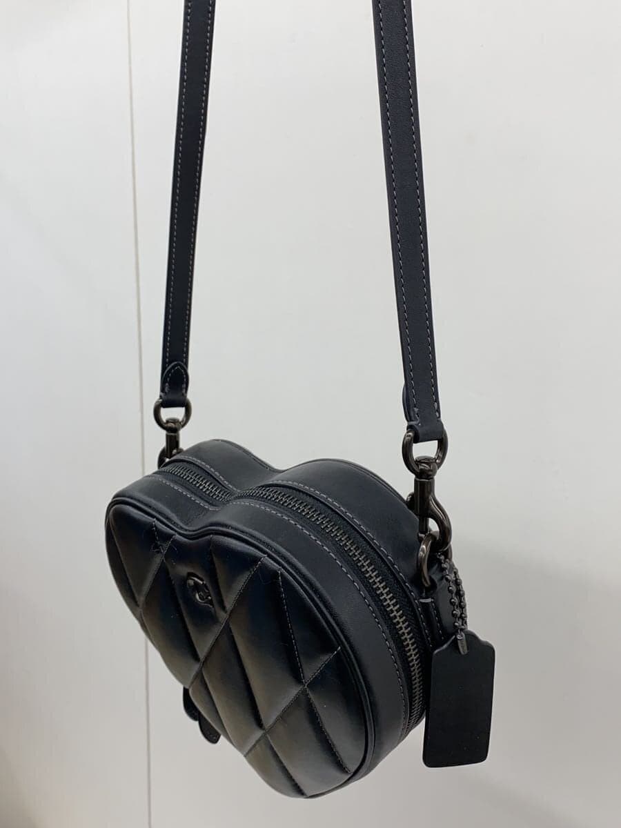 COACH shoulder bag leather black plain ce725 2