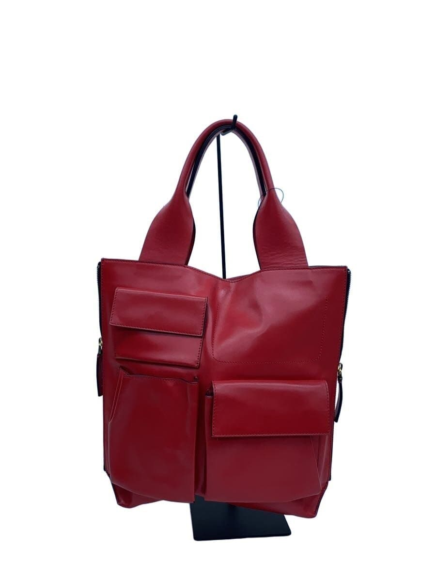 MARNI Handbag Leather RED Solid Color SHMPV12U01