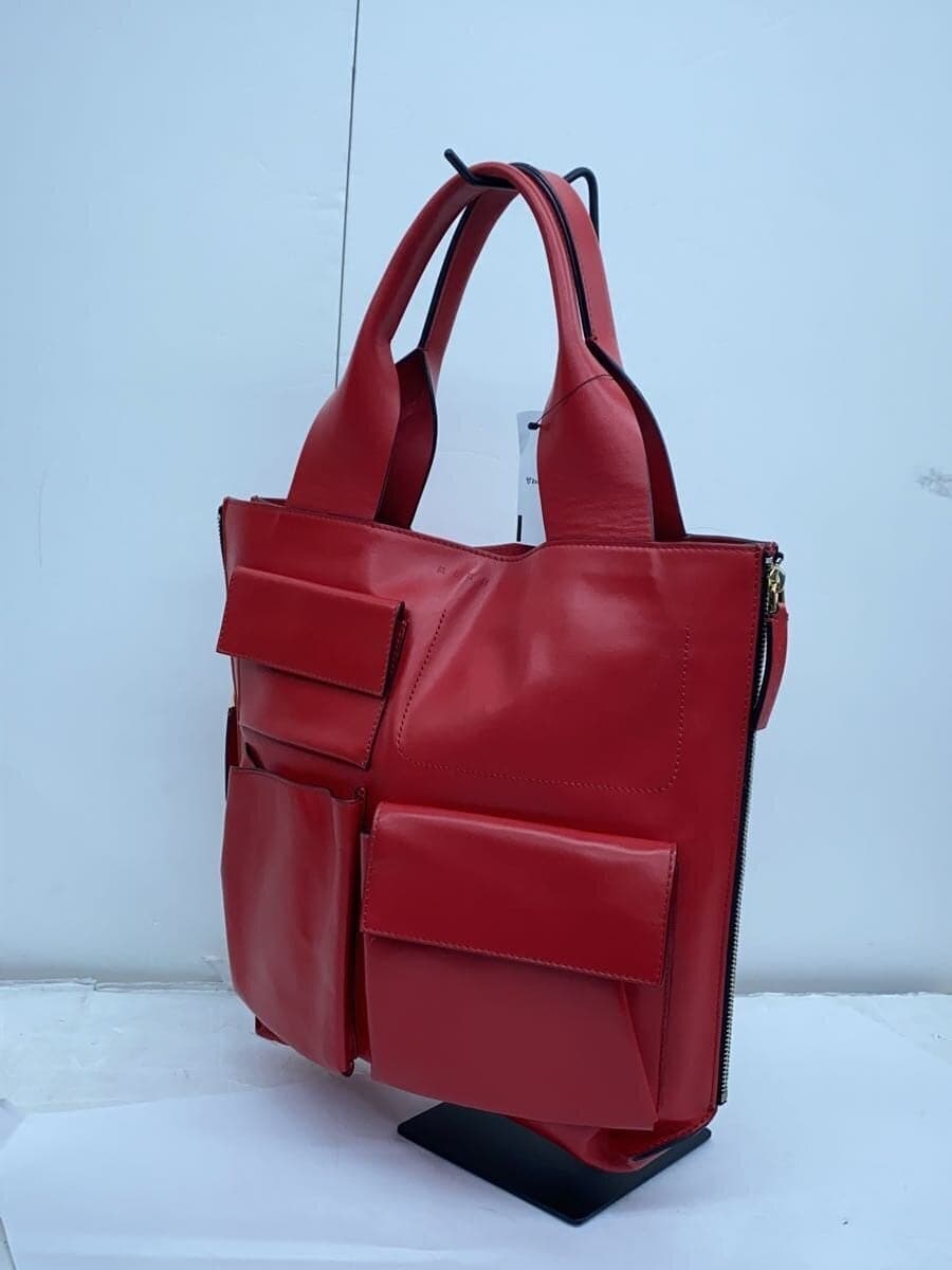 MARNI Handbag Leather RED Solid Color SHMPV12U01 2