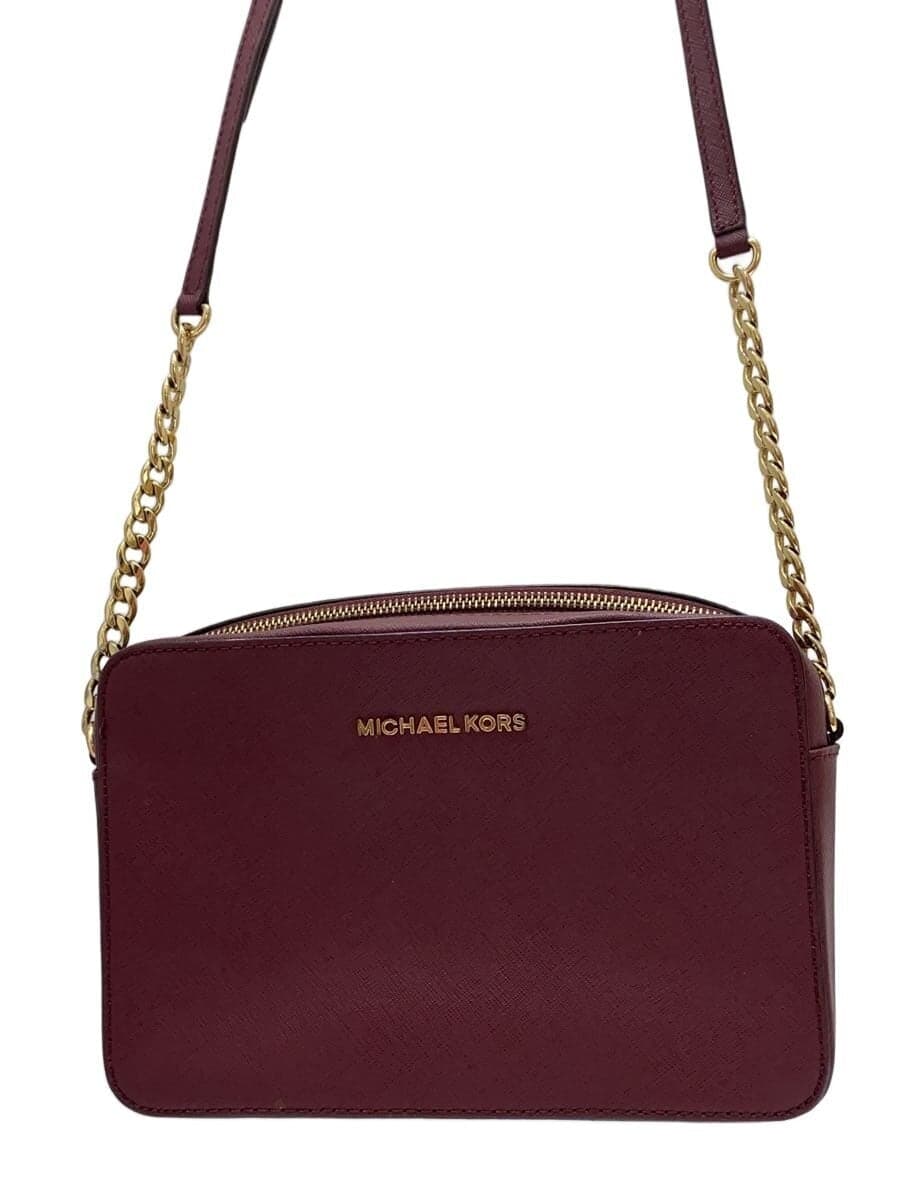 MICHAEL KORS Shoulder Bag Leather Burgundy PC-1505