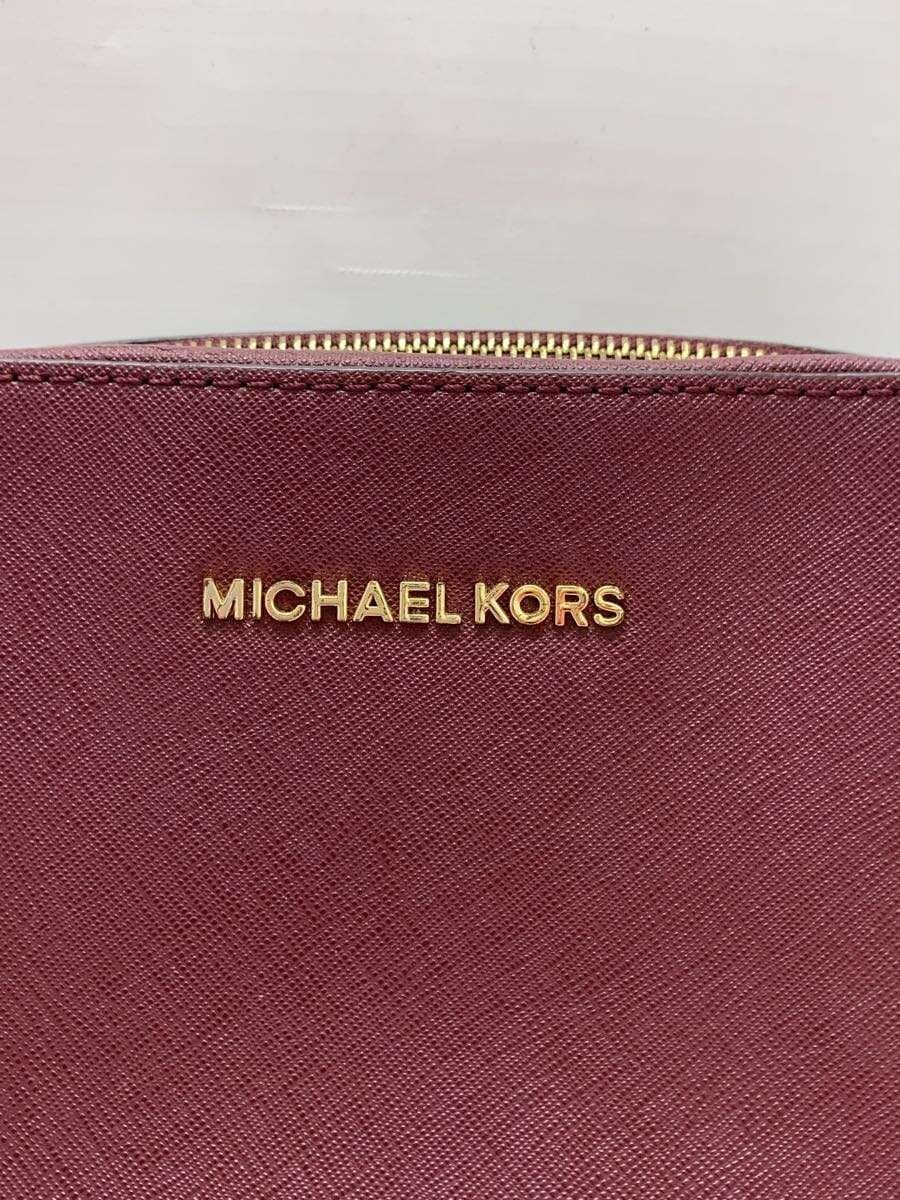 MICHAEL KORS Shoulder Bag Leather Burgundy PC-1505 5