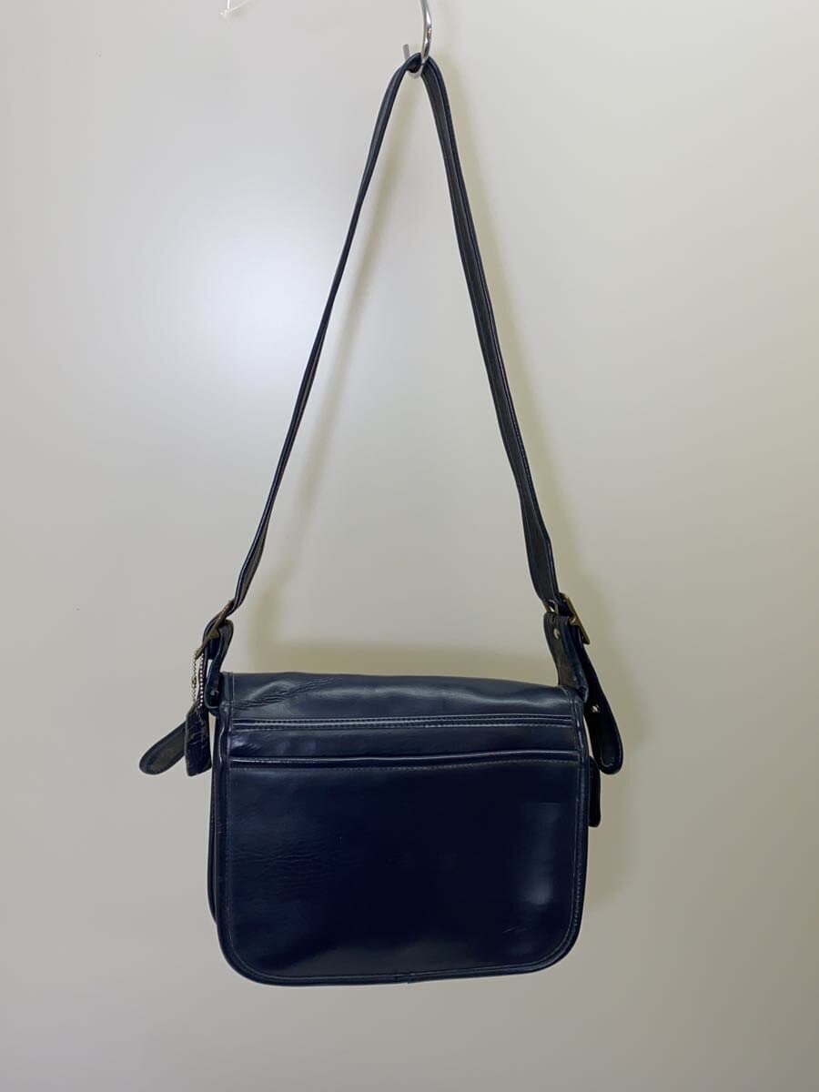 COACH Shoulder Bag Leather NVY Solid 3