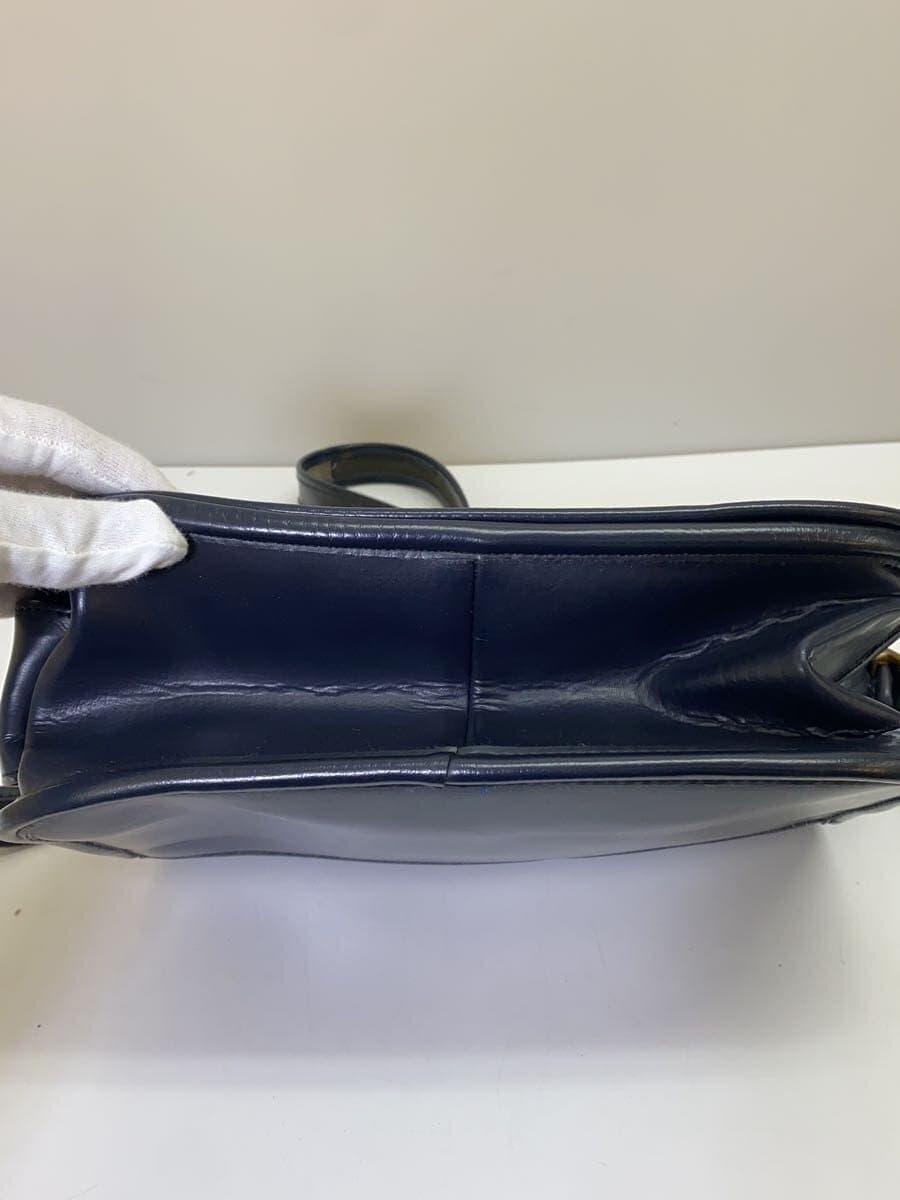 COACH Shoulder Bag Leather NVY Solid 4