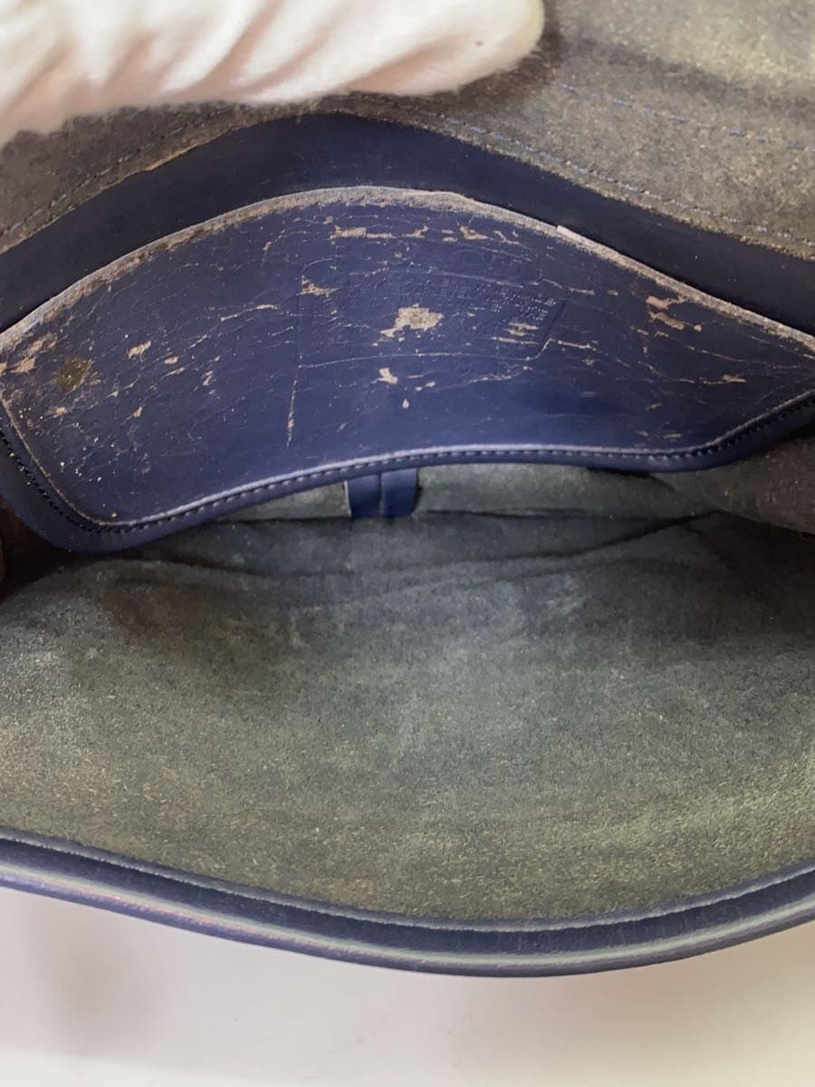 COACH Shoulder Bag Leather NVY Solid 6