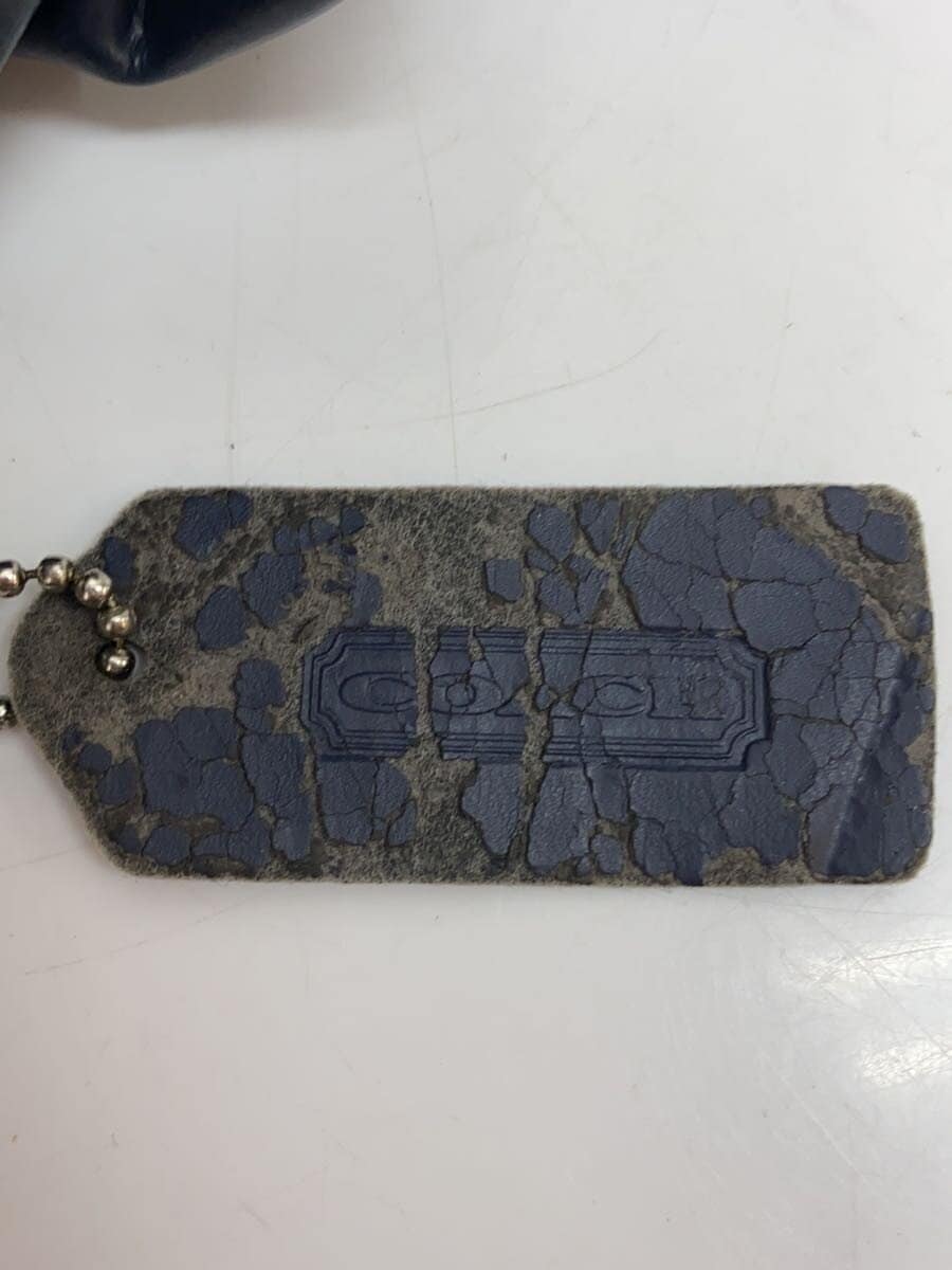 COACH Shoulder Bag Leather NVY Solid 7