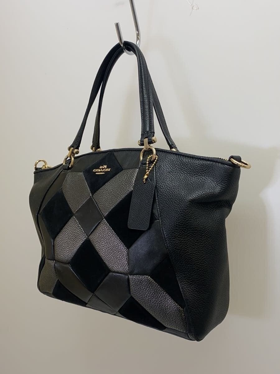 COACH Tote Bag Leather BLK 2