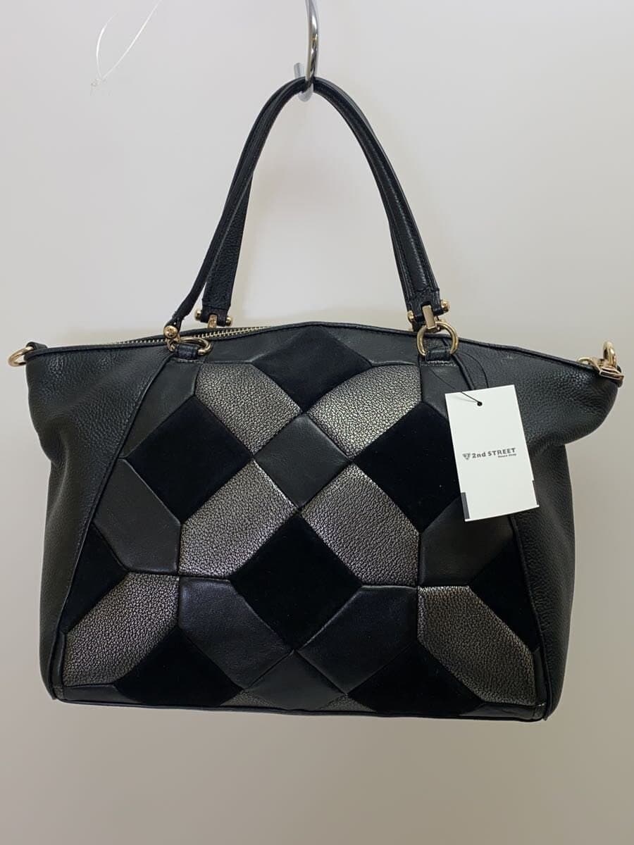 COACH Tote Bag Leather BLK 3