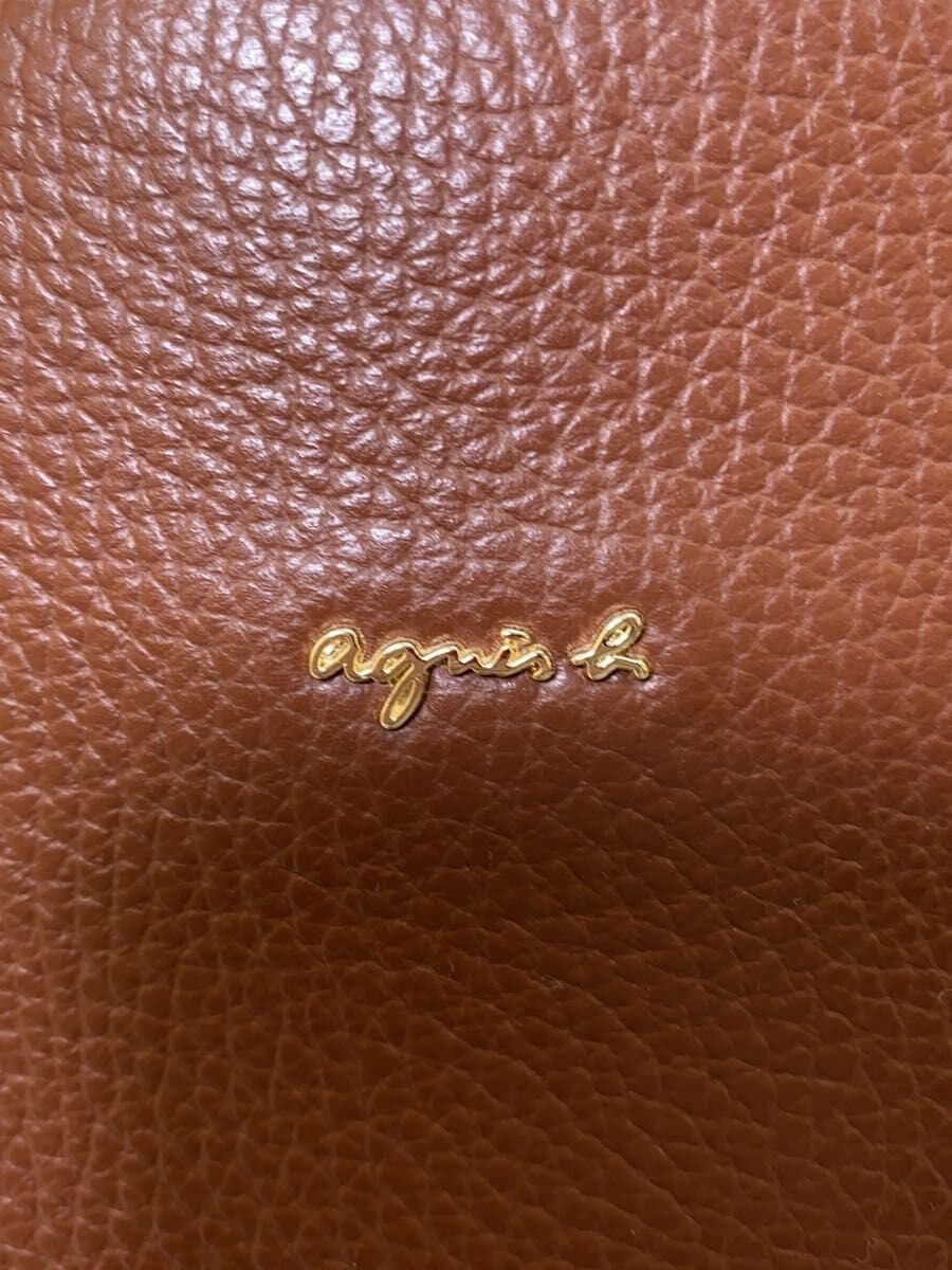 agnes b. Tote Bag Leather BRW Solid RAS18-02 5