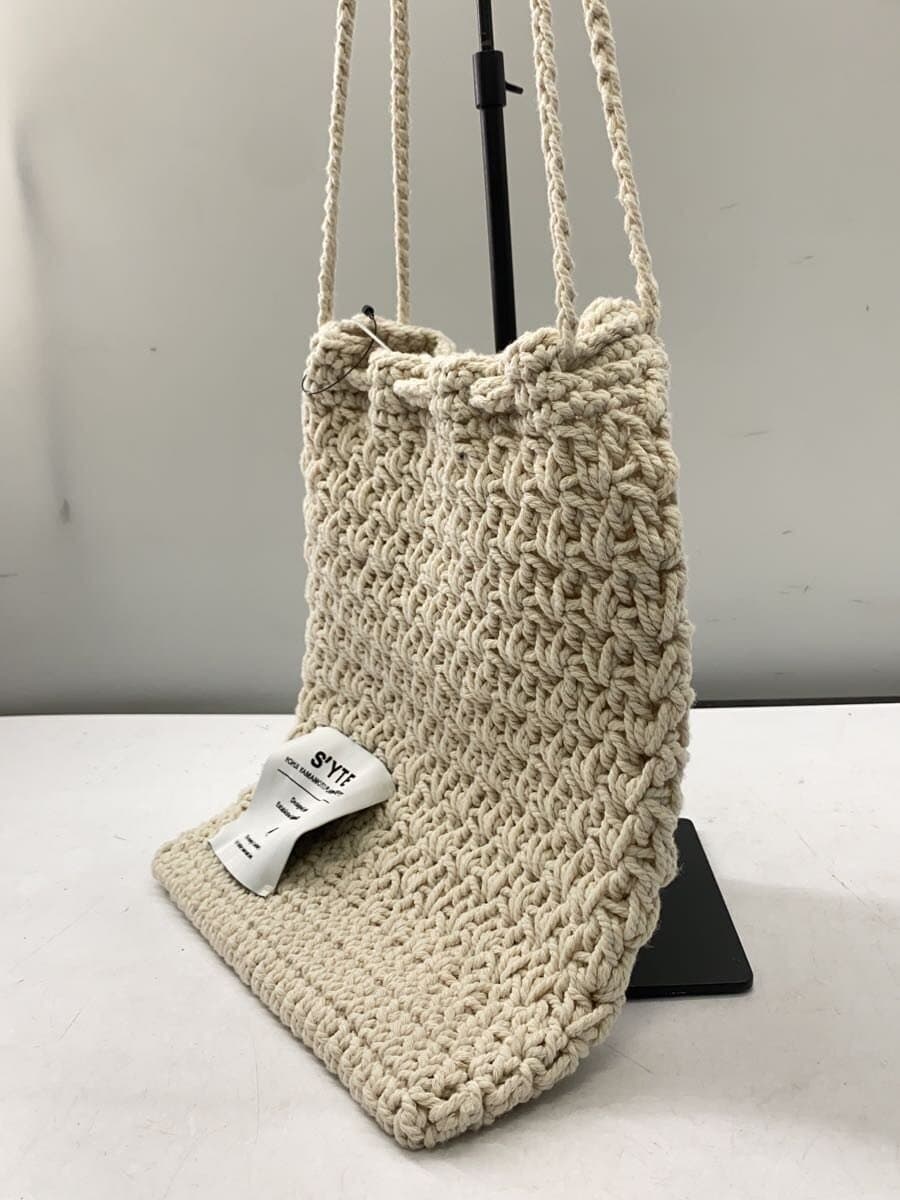 s’yte Bag Cotton WHT KNITTED DRAWSTRING MINI SHOULDER BAG 2