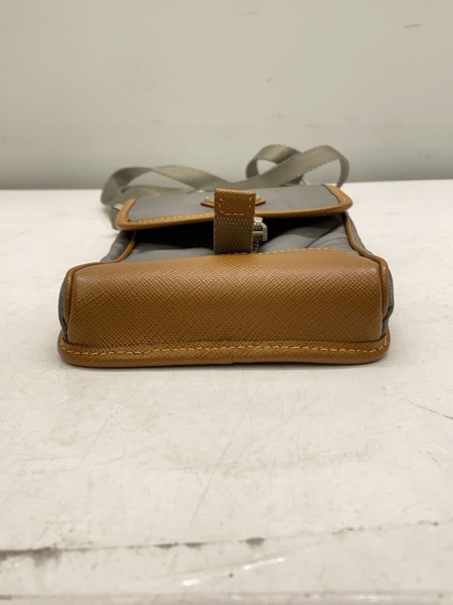 PRADA shoulder bag nylon GRY plain Saffiano 4