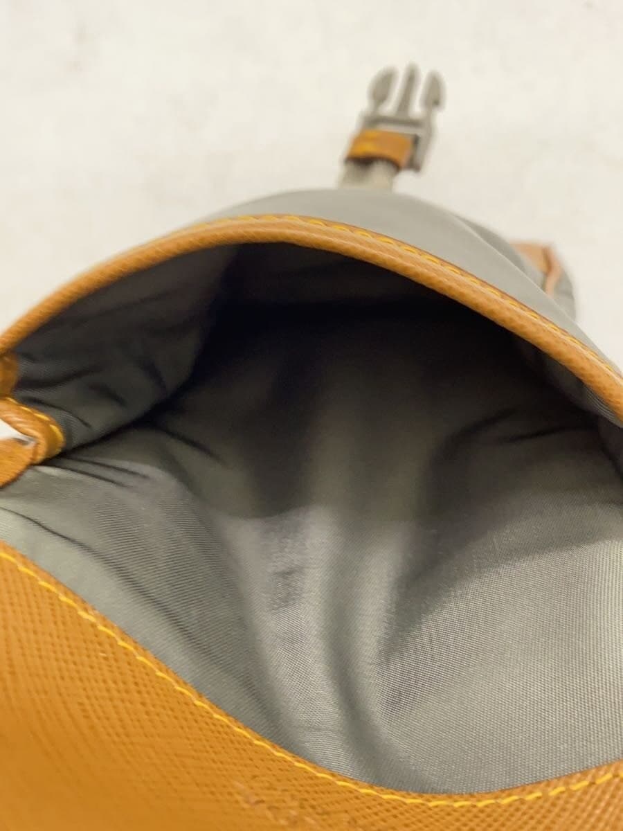 PRADA shoulder bag nylon GRY plain Saffiano 6