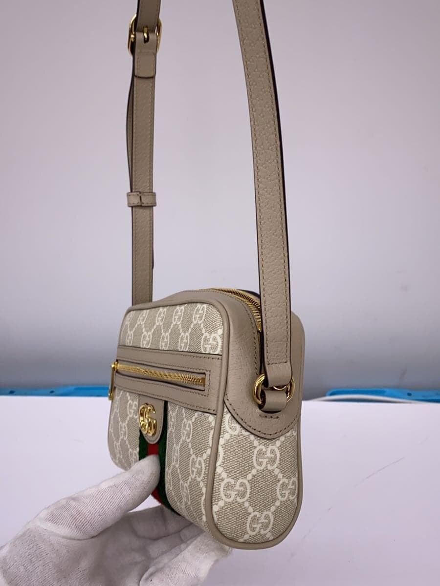 GUCCI Shoulder Bag Leather GRY All Over Pattern 816359 2