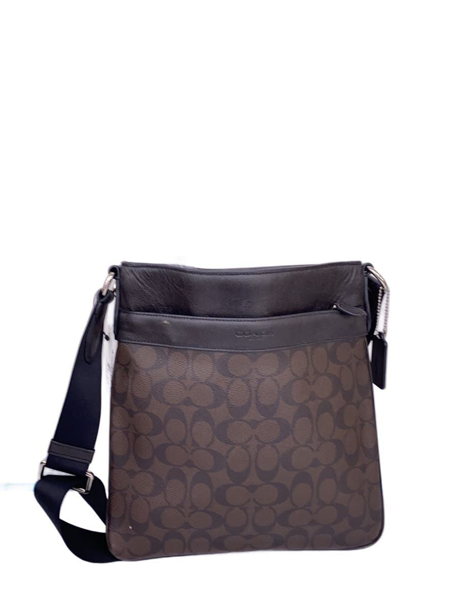 COACH Shoulder Bag Leather F54781 BRW All Over Pattern