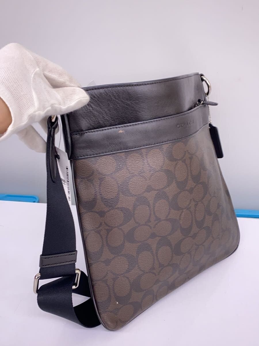 COACH Shoulder Bag Leather F54781 BRW All Over Pattern 2