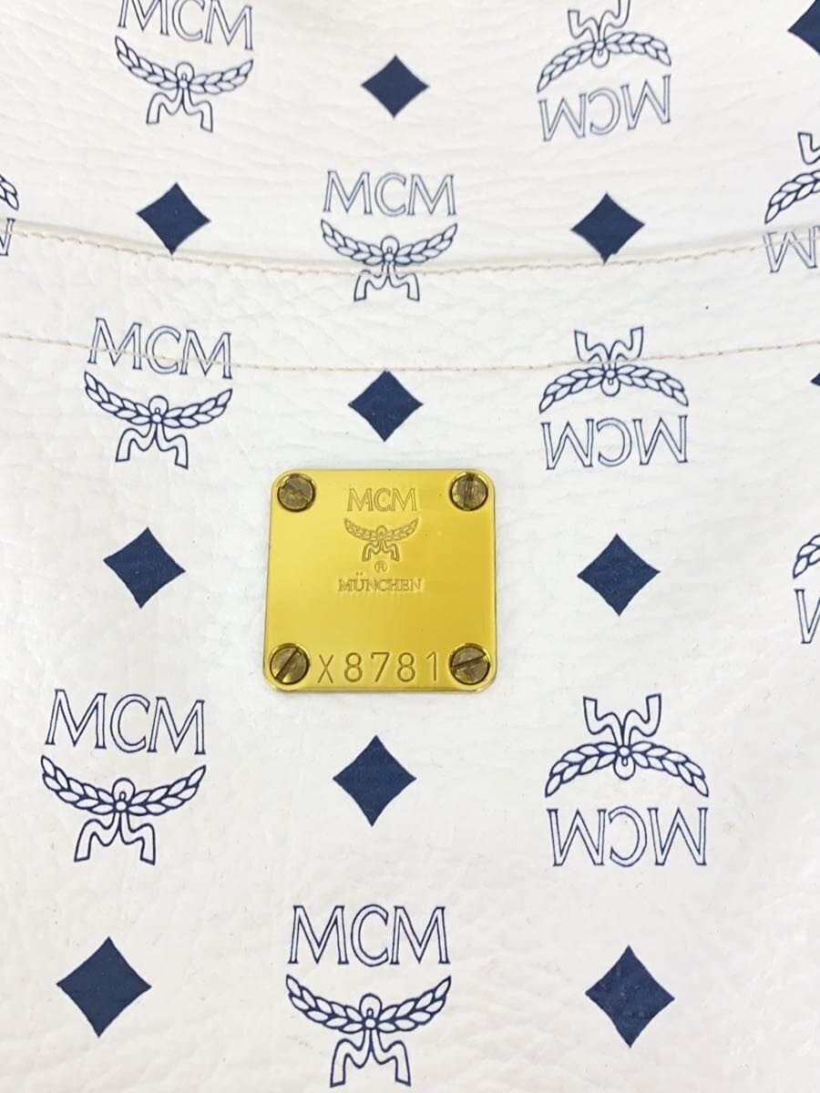 MCM Tote Bag Leather WHT 5