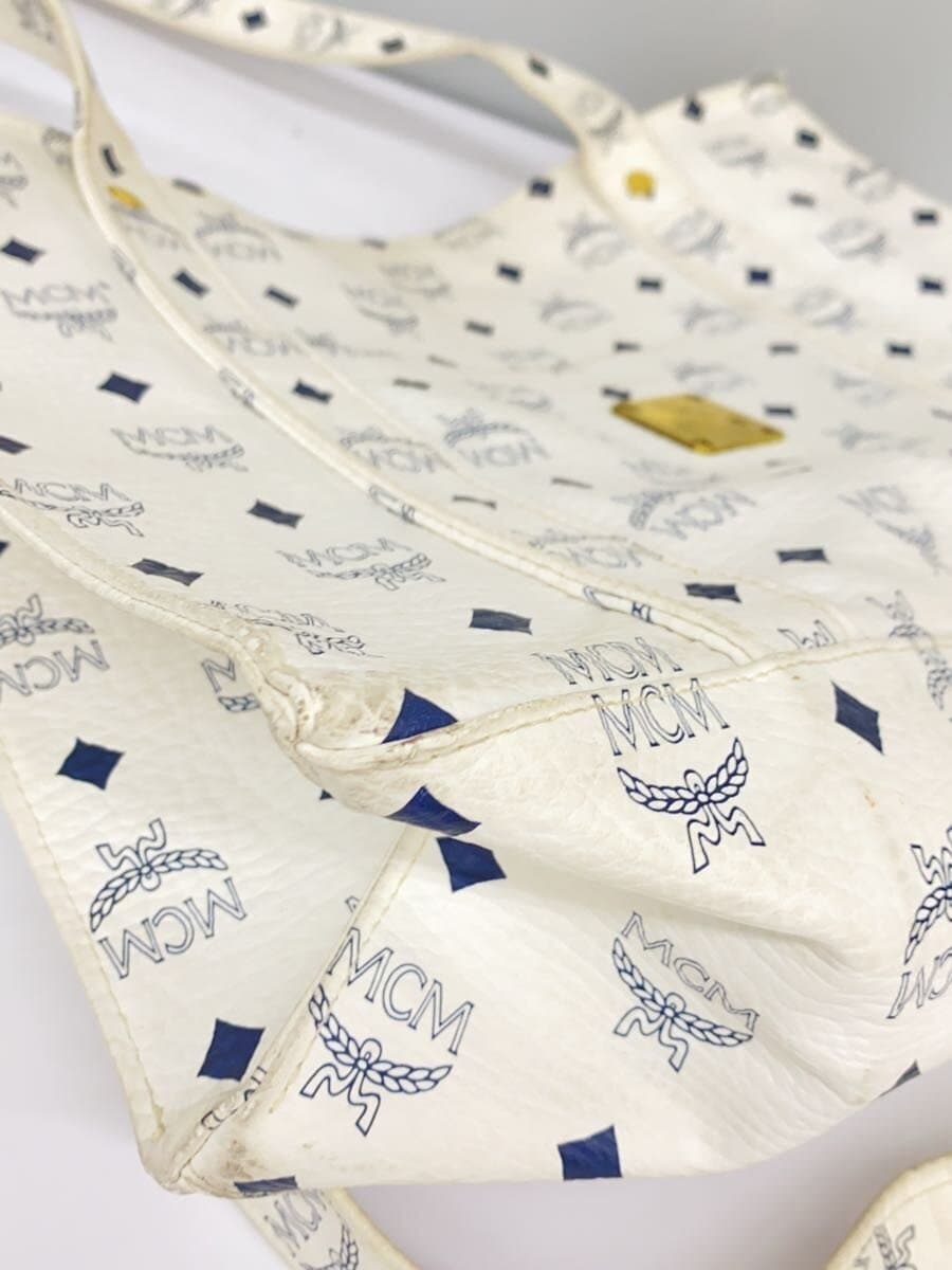 MCM Tote Bag Leather WHT 7