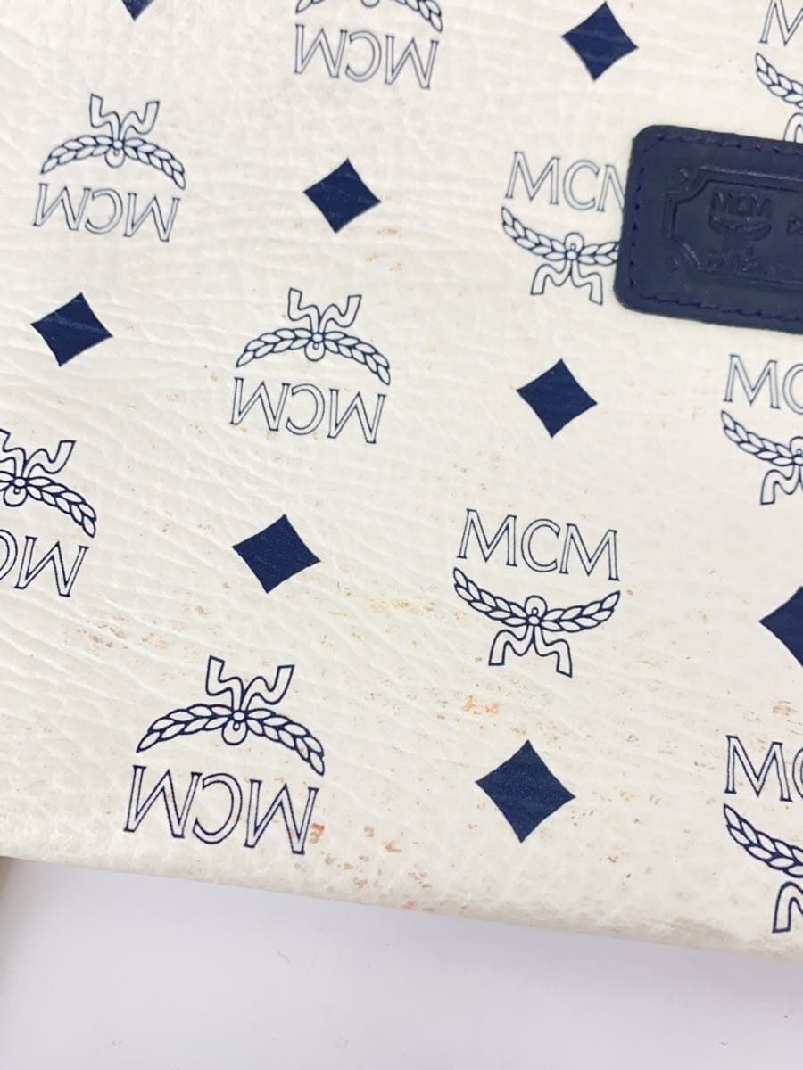 MCM Tote Bag Leather WHT 8