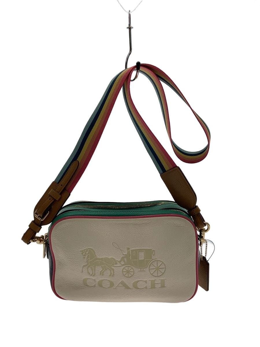 COACH Shoulder Bag Leather White 72704