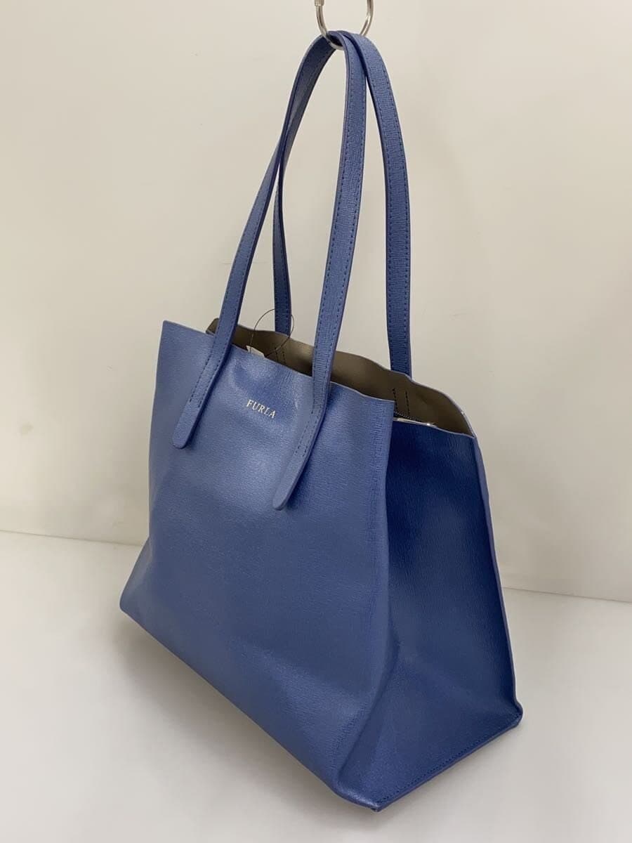 FURLA tote bag faux leather BLUE 2