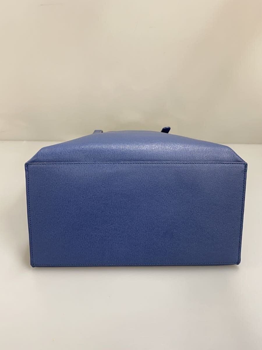 FURLA tote bag faux leather BLUE 4