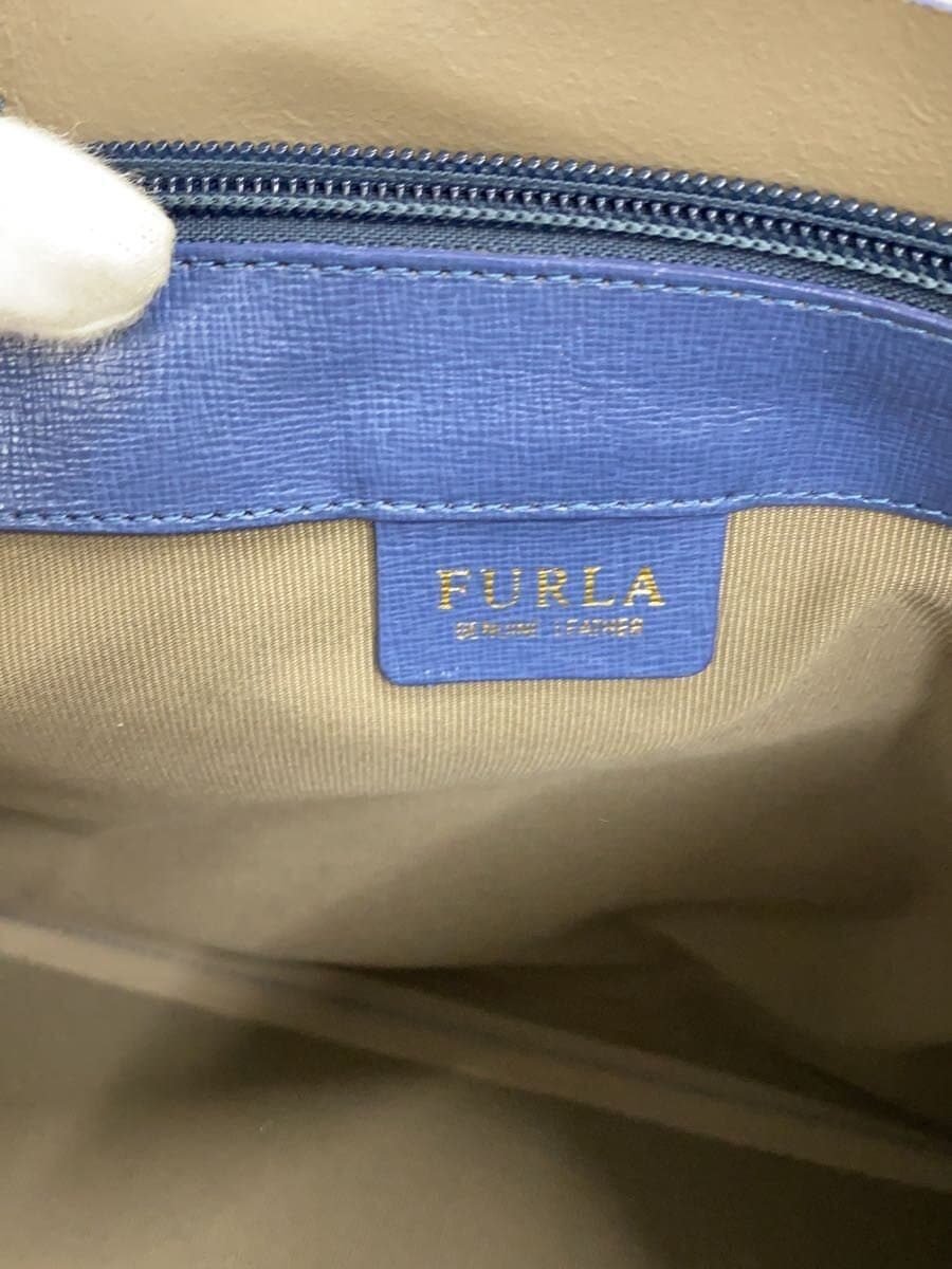 FURLA tote bag faux leather BLUE 5