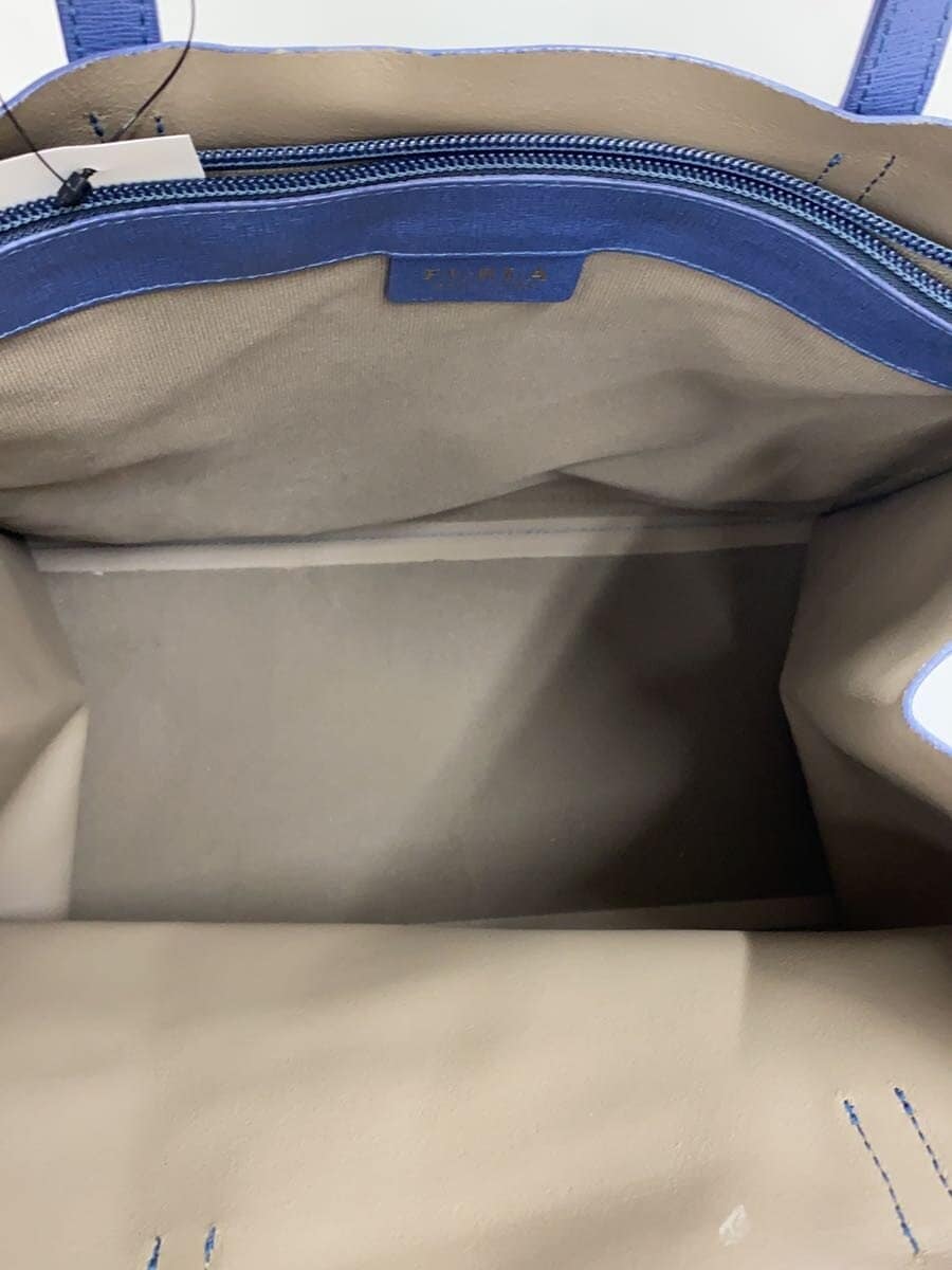 FURLA tote bag faux leather BLUE 6