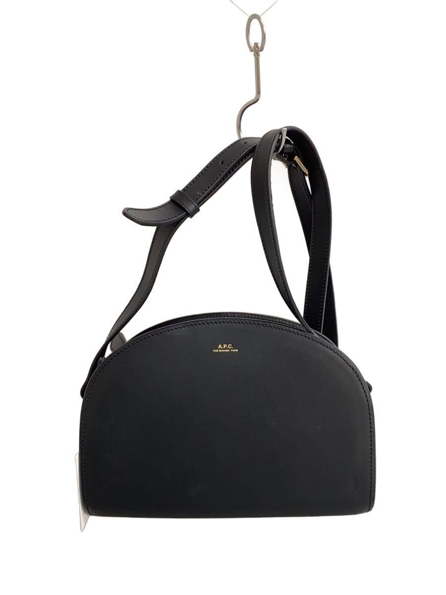 A.P.C. Half Moon Shoulder Bag Leather BLK