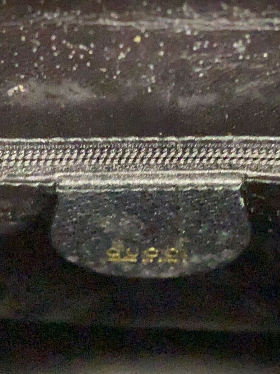 GUCCI Bamboo Handle Handbag Leather BLK Diana 5