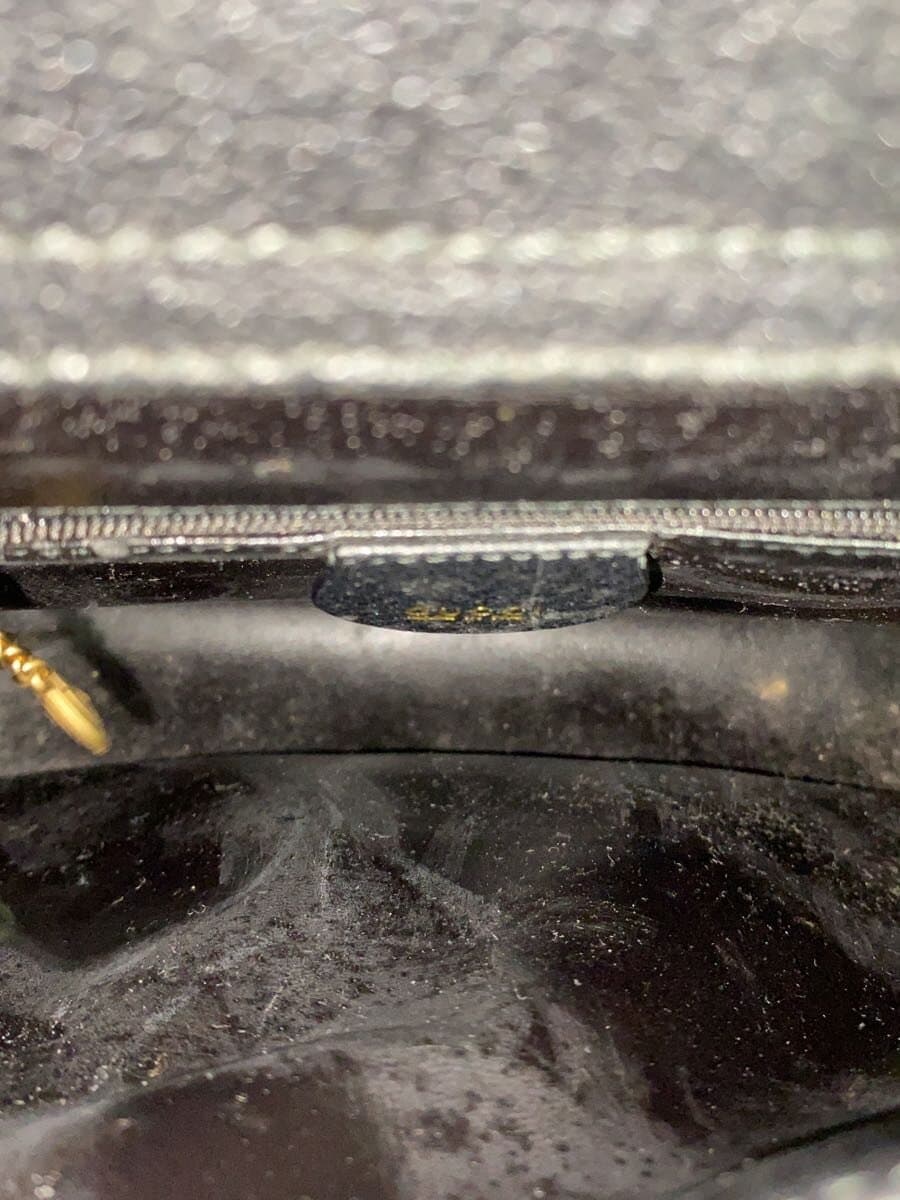 GUCCI Bamboo Handle Handbag Leather BLK Diana 6