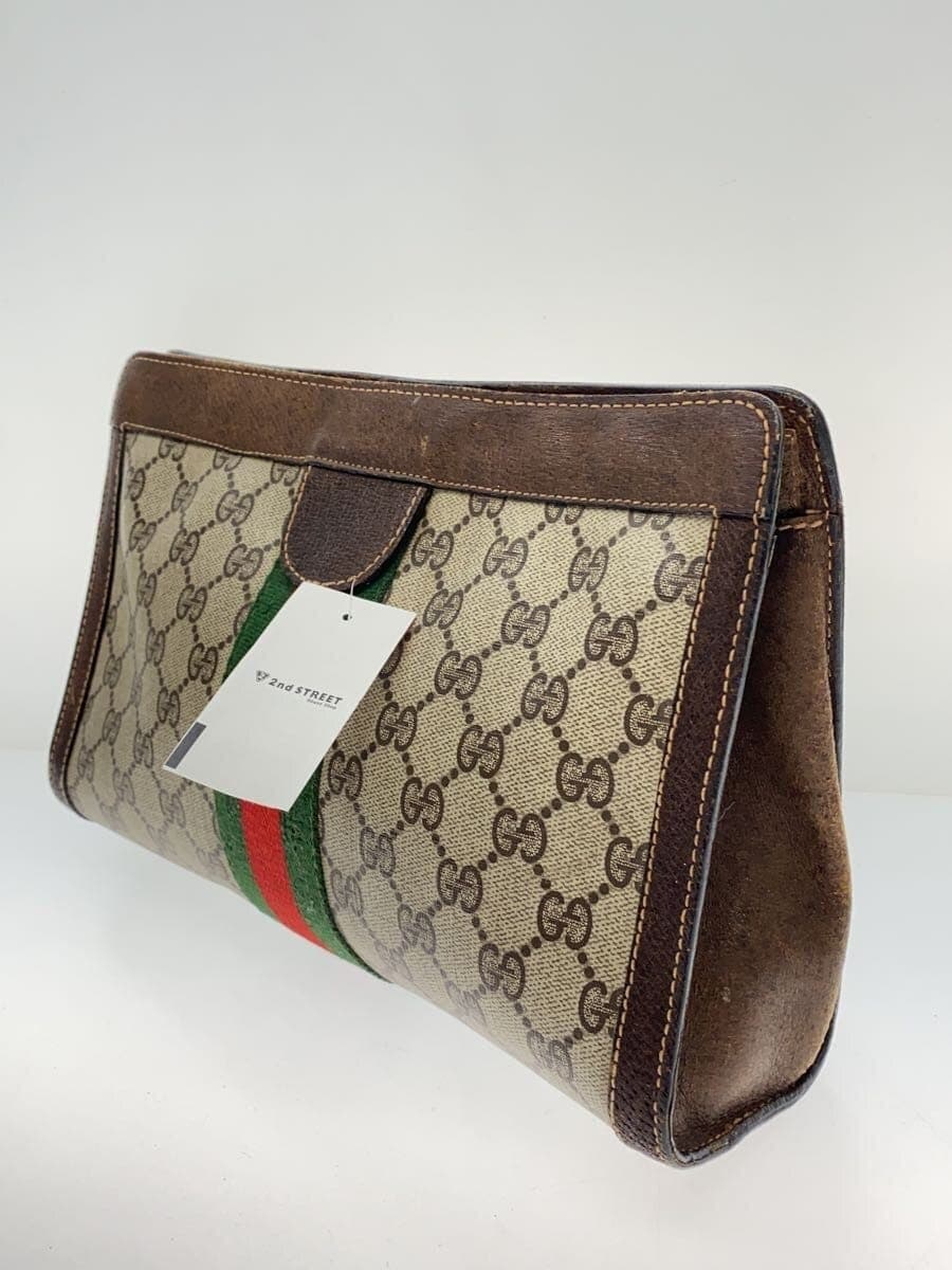 GUCCIAccessory Collection Clutch Bag PVC Brown All-over Pattern 2