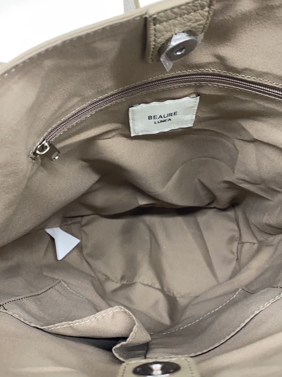 Beaure Shoulder Bag Leather BEG 6